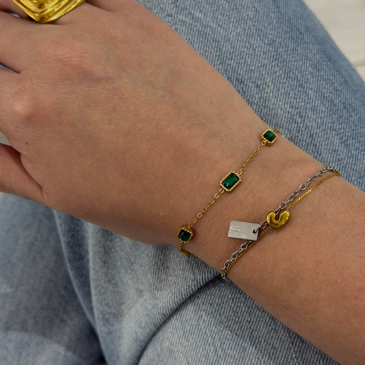 Pulsera zirconia verde