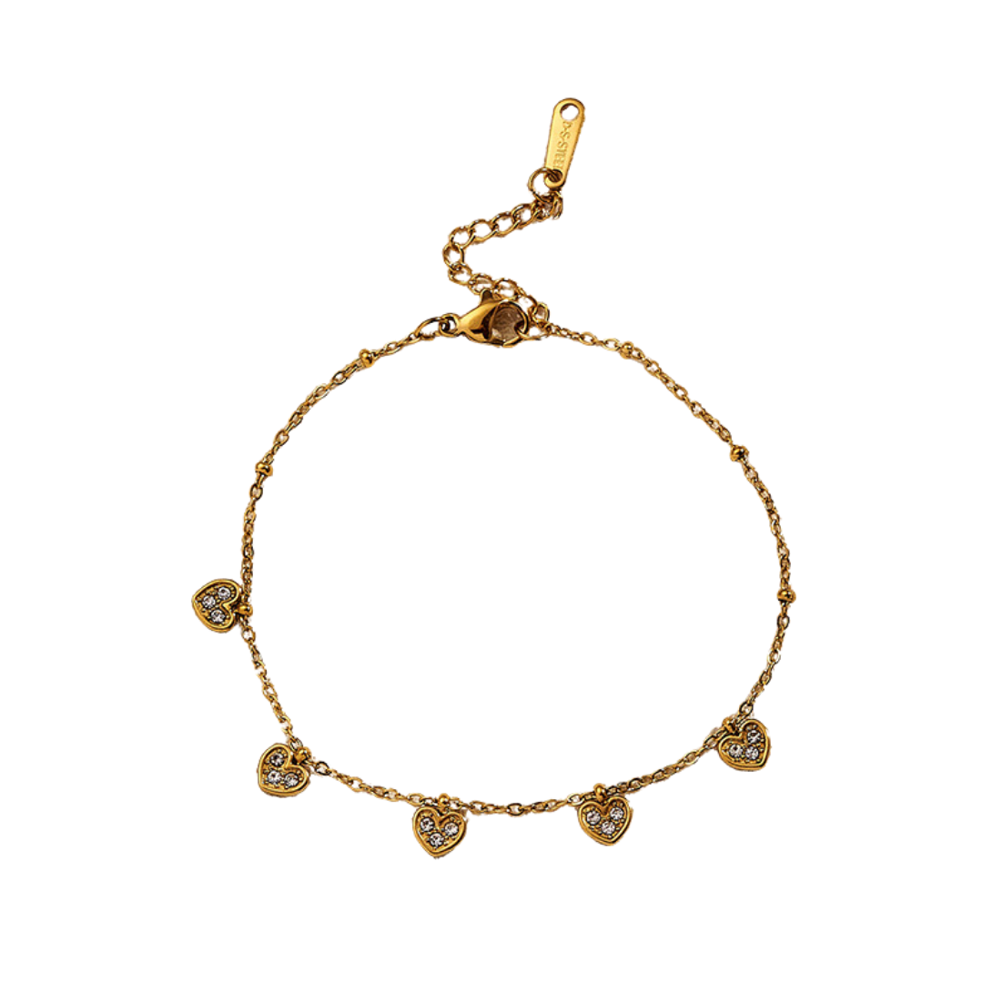 Pulsera corazones zirconias
