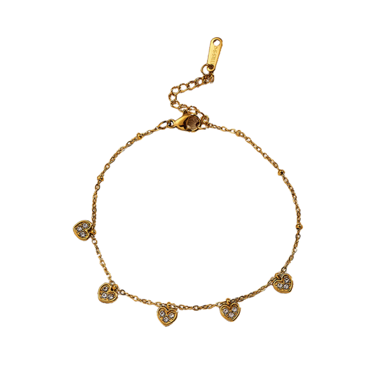 Pulsera corazones zirconias