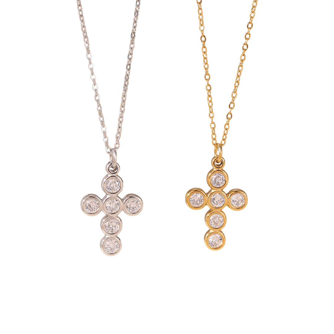 Collar cruz zirconias
