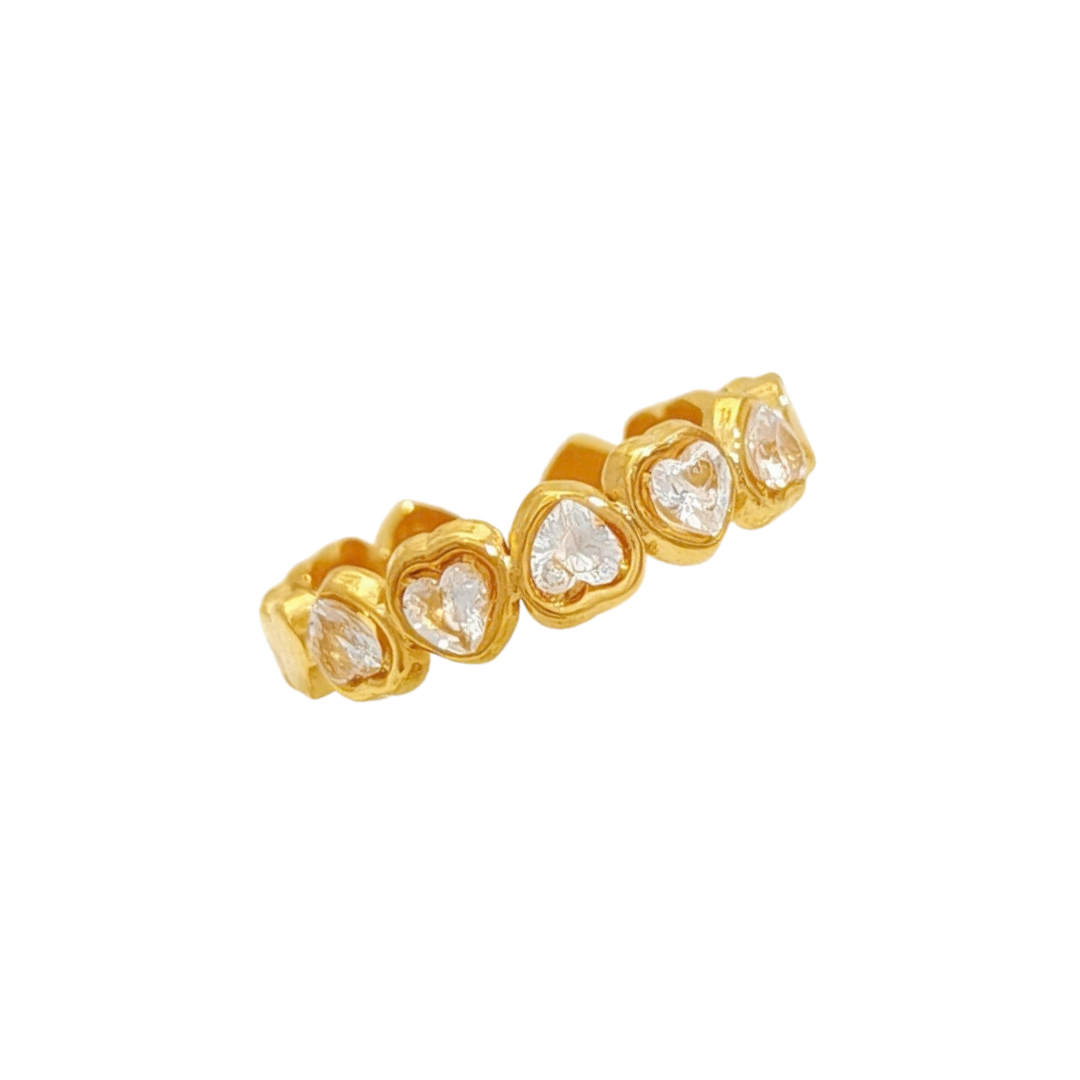 Anillo corazones zirconia