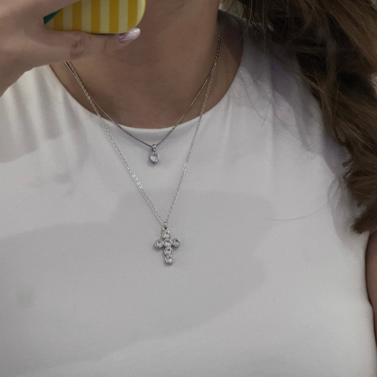 Collar cruz zirconias